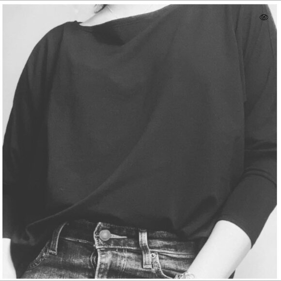 New (last one) Single Jersey three quarter sleeve top Black - Picture 4 of 5